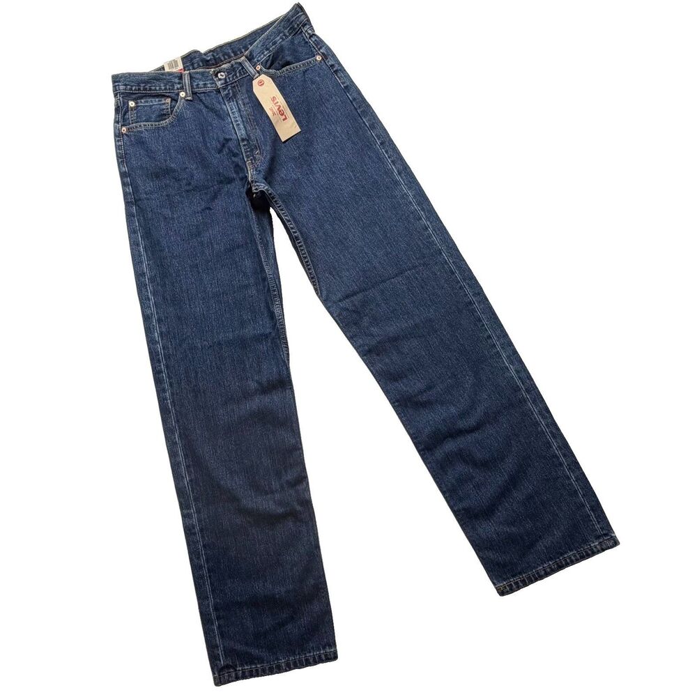 Levis 550 Jeans Mens Denim Relaxed Fit Straight Leg Blue Dark Wash W36x L36 NEW